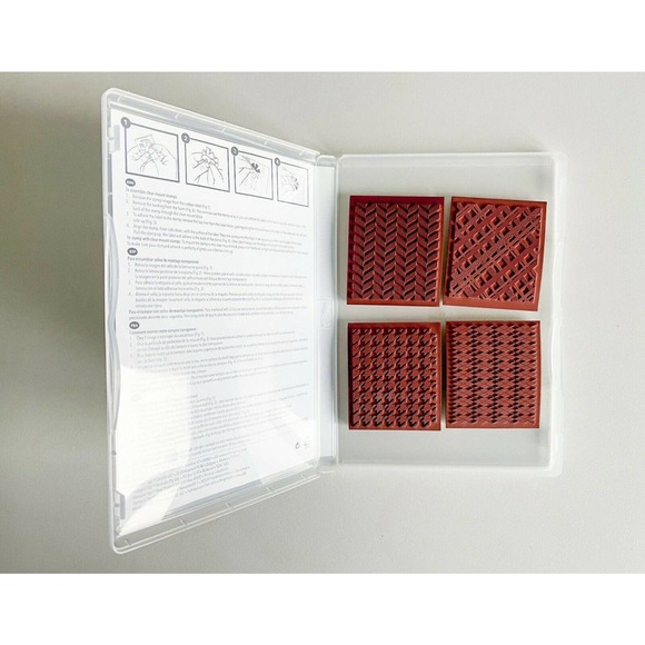 Stampin' Up! "BEYOND PLAID" Stamp Set of 4 Retired Unmounted Rubber Stamps - Picture 7 of 7